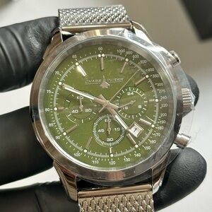 Chase Durer CDW-0120 Chronograph Date Military Green Dial Silver SS 45mm Watch